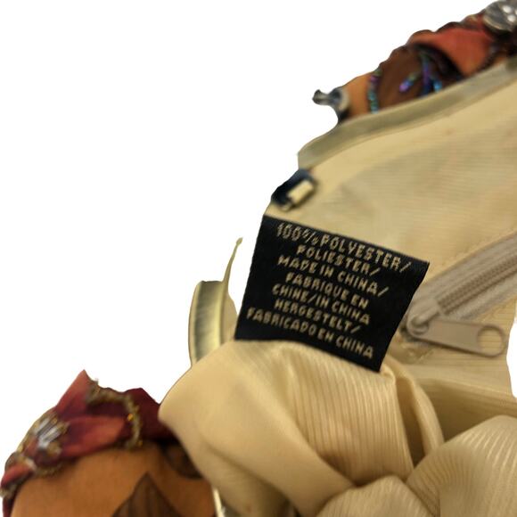 Victorian Beaded evening bag, floral bag Metal Strap Acetate, Seed Beads, Lucite - Picture 9 of 12